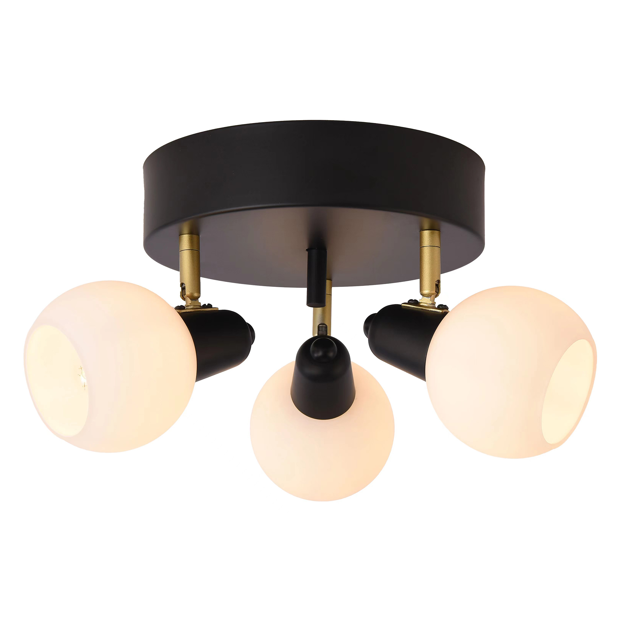 Ceiling lamp FocusLight KIIRA 3-osa Ø23cm, black/Matt gold